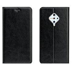 Leather Case Stands Flip Cover Holder for Vivo S1 Pro Black