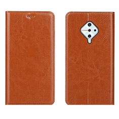 Leather Case Stands Flip Cover Holder for Vivo S1 Pro Orange