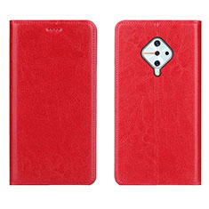 Leather Case Stands Flip Cover Holder for Vivo S1 Pro Red
