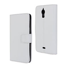 Leather Case Stands Flip Cover Holder for Wiko Wax White