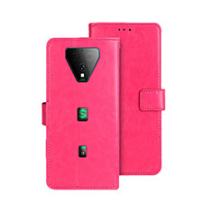 Leather Case Stands Flip Cover Holder for Xiaomi Black Shark 3 Pro Hot Pink