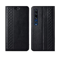 Leather Case Stands Flip Cover Holder for Xiaomi Mi 10 Black