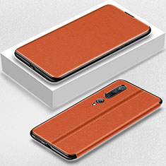 Leather Case Stands Flip Cover Holder for Xiaomi Mi 10 Pro Orange