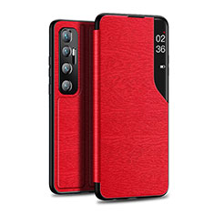 Leather Case Stands Flip Cover Holder for Xiaomi Mi 10 Ultra Red