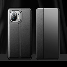 Leather Case Stands Flip Cover Holder for Xiaomi Mi 11 5G Black