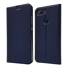 Leather Case Stands Flip Cover Holder for Xiaomi Mi 8 Lite Blue