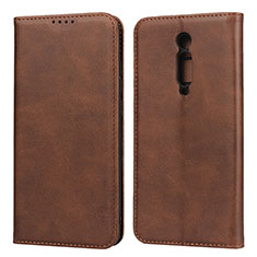 Leather Case Stands Flip Cover Holder for Xiaomi Mi 9T Pro Brown