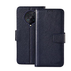 Leather Case Stands Flip Cover Holder for Xiaomi Poco F2 Pro Blue