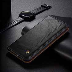Leather Case Stands Flip Cover Holder for Xiaomi Redmi 9 India Black