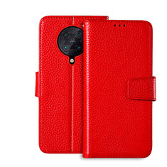 Leather Case Stands Flip Cover Holder for Xiaomi Redmi K30 Pro 5G Red