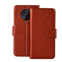 Leather Case Stands Flip Cover Holder for Xiaomi Redmi K30 Pro Zoom Brown