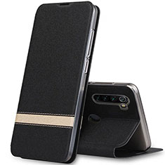 Leather Case Stands Flip Cover Holder for Xiaomi Redmi Note 8 Black