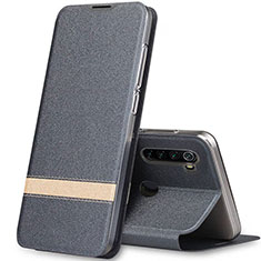 Leather Case Stands Flip Cover Holder for Xiaomi Redmi Note 8T Gray