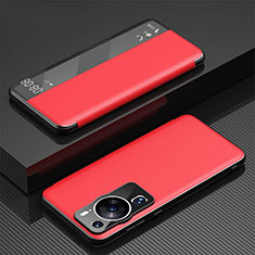Leather Case Stands Flip Cover Holder GS1 for Huawei P60 Red