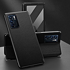Leather Case Stands Flip Cover Holder GS1 for Oppo Reno6 5G Black