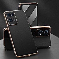 Leather Case Stands Flip Cover Holder GS1 for Oppo Reno7 Pro 5G Black