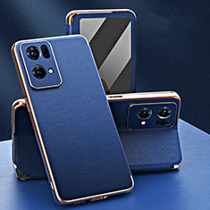 Leather Case Stands Flip Cover Holder GS1 for Oppo Reno7 Pro 5G Blue
