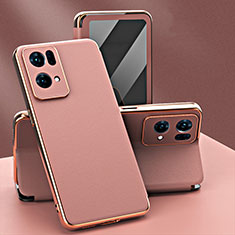 Leather Case Stands Flip Cover Holder GS1 for Oppo Reno7 Pro 5G Pink