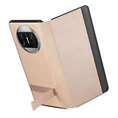 Leather Case Stands Flip Cover Holder GS3 for Huawei Mate X3 Gold