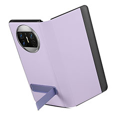 Leather Case Stands Flip Cover Holder GS3 for Huawei Mate X3 Purple