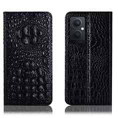 Leather Case Stands Flip Cover Holder H01P for OnePlus Nord N20 5G Black