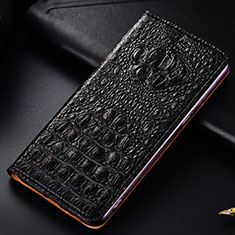 Leather Case Stands Flip Cover Holder H01P for Samsung Galaxy S21 5G Black