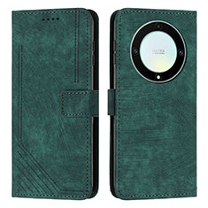 Leather Case Stands Flip Cover Holder H01X for Huawei Honor Magic5 Lite 5G Green
