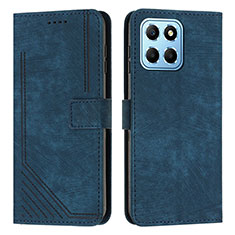 Leather Case Stands Flip Cover Holder H01X for Huawei Honor X6 5G Blue