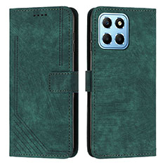 Leather Case Stands Flip Cover Holder H01X for Huawei Honor X6 5G Green