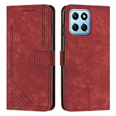 Leather Case Stands Flip Cover Holder H01X for Huawei Honor X6 5G Red