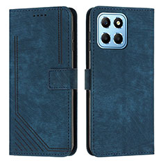 Leather Case Stands Flip Cover Holder H01X for Huawei Honor X6 Blue