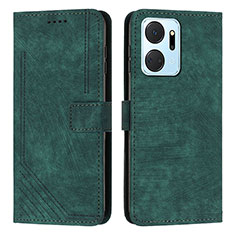 Leather Case Stands Flip Cover Holder H01X for Huawei Honor X7a Green