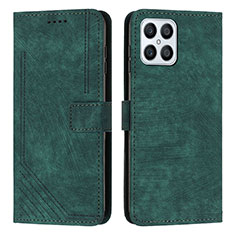 Leather Case Stands Flip Cover Holder H01X for Huawei Honor X8 4G Green