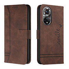 Leather Case Stands Flip Cover Holder H01X for Huawei Nova 9 Pro Brown