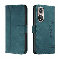 Leather Case Stands Flip Cover Holder H01X for Huawei P50 Pro Green