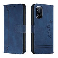 Leather Case Stands Flip Cover Holder H01X for Oppo Find X5 5G Blue