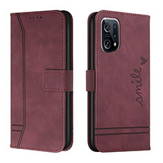 Leather Case Stands Flip Cover Holder H01X for Oppo Find X5 Pro 5G Red