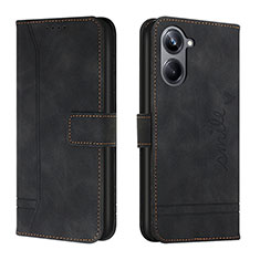 Leather Case Stands Flip Cover Holder H01X for Realme 10 Pro 5G Black