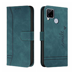 Leather Case Stands Flip Cover Holder H01X for Realme 7i RMX2193 Green