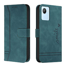Leather Case Stands Flip Cover Holder H01X for Realme C30 Green