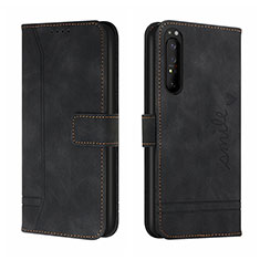 Leather Case Stands Flip Cover Holder H01X for Sony Xperia 1 II Black