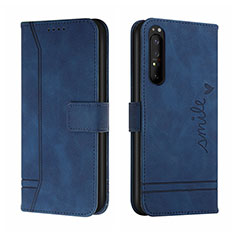 Leather Case Stands Flip Cover Holder H01X for Sony Xperia 1 II Blue