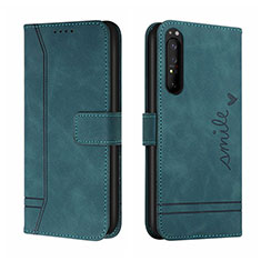 Leather Case Stands Flip Cover Holder H01X for Sony Xperia 1 III Green