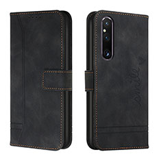 Leather Case Stands Flip Cover Holder H01X for Sony Xperia 1 V Black
