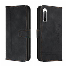 Leather Case Stands Flip Cover Holder H01X for Sony Xperia 10 II Black