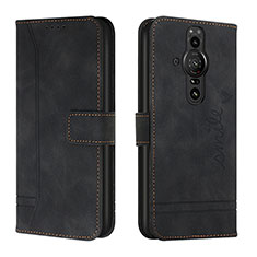 Leather Case Stands Flip Cover Holder H01X for Sony Xperia PRO-I Black