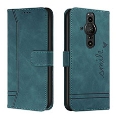 Leather Case Stands Flip Cover Holder H01X for Sony Xperia PRO-I Green