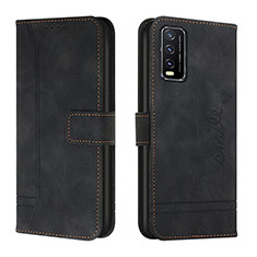 Leather Case Stands Flip Cover Holder H01X for Vivo Y12s Black