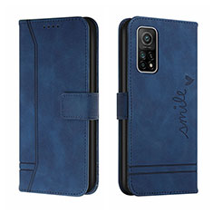 Leather Case Stands Flip Cover Holder H01X for Xiaomi Mi 10T Pro 5G Blue