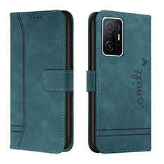 Leather Case Stands Flip Cover Holder H01X for Xiaomi Mi 11T Pro 5G Green